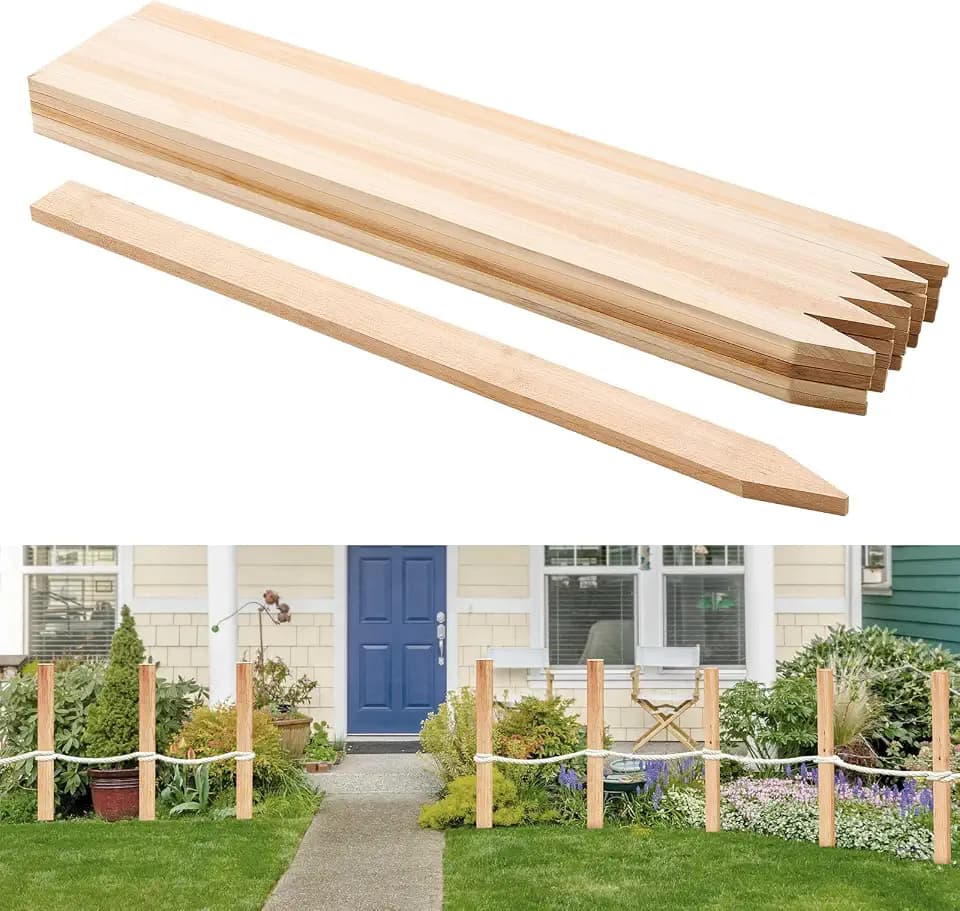 VEVOR Wooden Garden Stakes, 25 Pcs 36 x 0.5 x1.5 in Survey Grading Stakes, Garden Ground Stake with Sharp Point, Fir Wood Plant Support Stake, Sign Posts for Silt Fence Backyard Boundaries Baselines