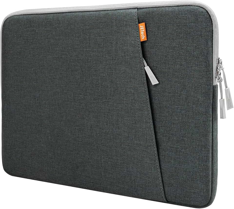 JETech Laptoptasche für 16 Zoll Geräte, Dunkelgrau | Für MacBook Pro 16" (M5-M1, 2026-2019), Wasserabweisende Außenseite, Weiches Innenfutter, Stoßdämpfende Polsterung