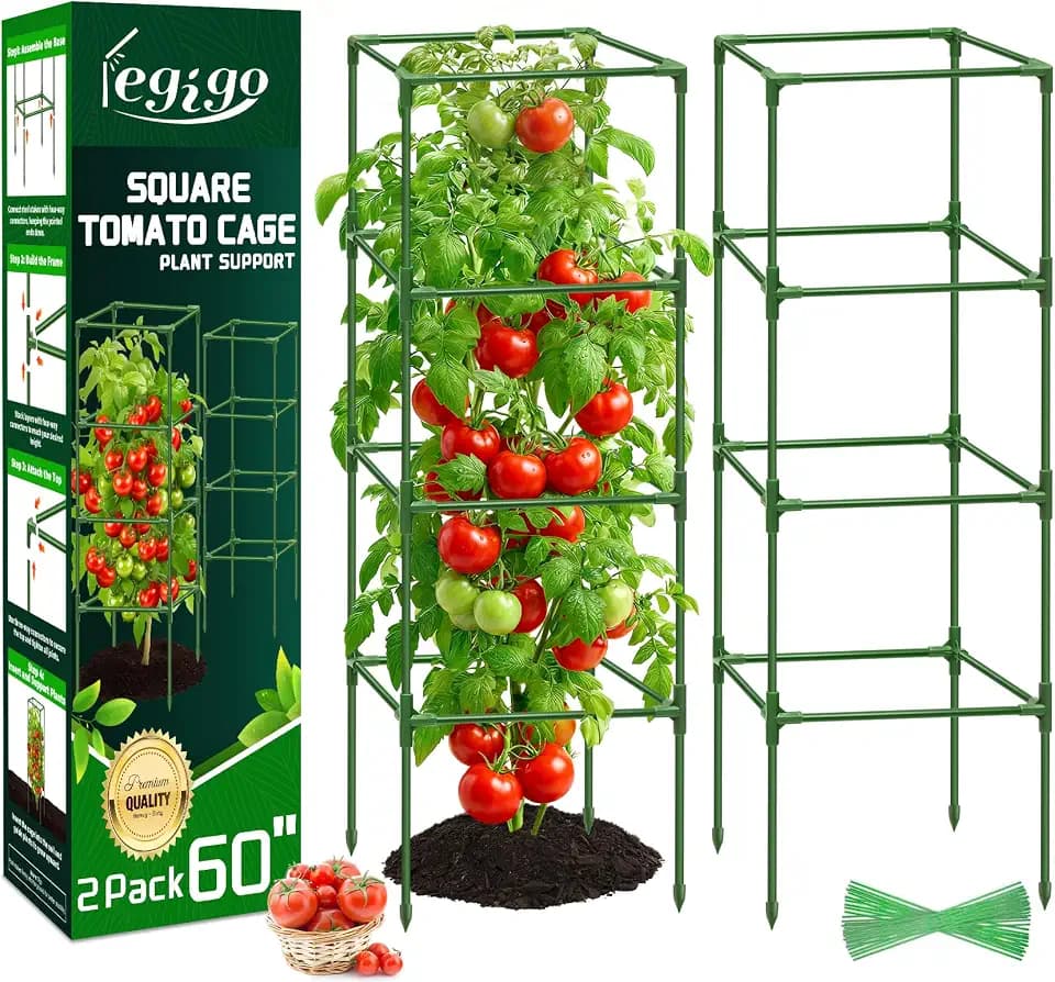 Legigo 2 Pack 60 Inch Tomato Cages for Garden, Heavy Duty Tomato Trellis