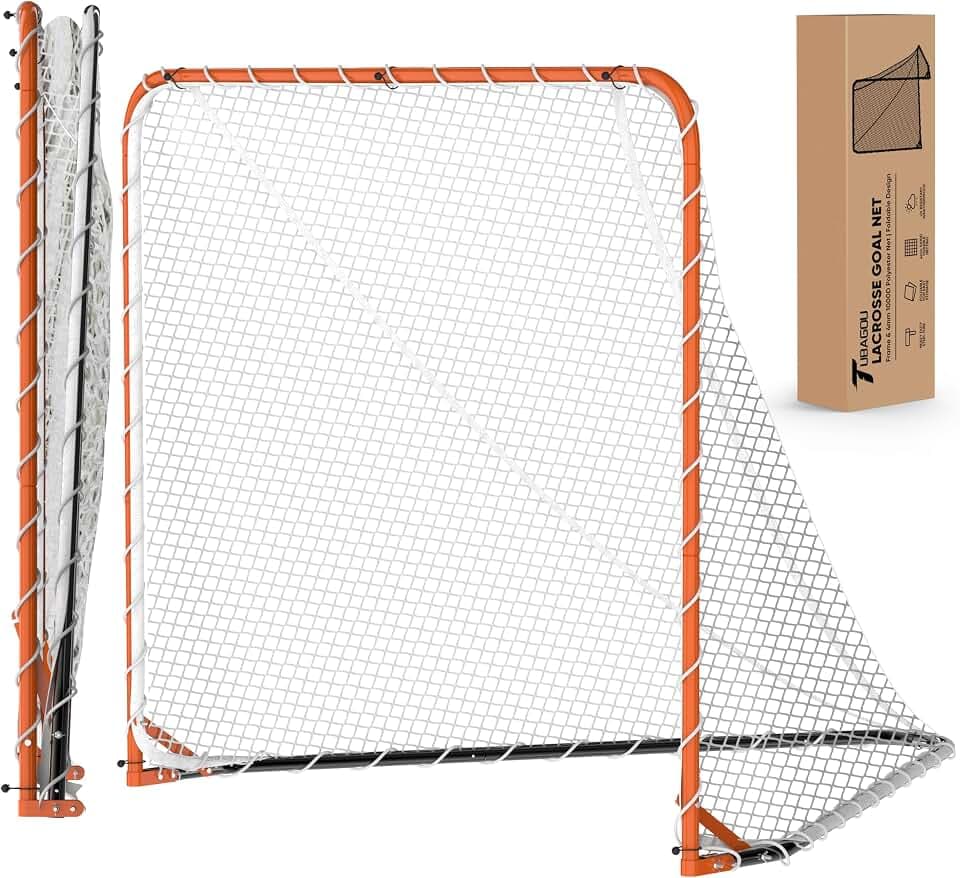 Folding Lacrosse Goal Net (6'x 6'x7'), 4mm UV Treated Black/White