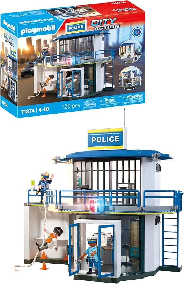 PLAYMOBIL | City Action | Polizeiwache mit Fahndungsraum | Actionreiches Polizei-Spielzeug | Mit vielen spannenden Details | Fördert Kreativität | Für Kinder ab 4 Jahren | 71874