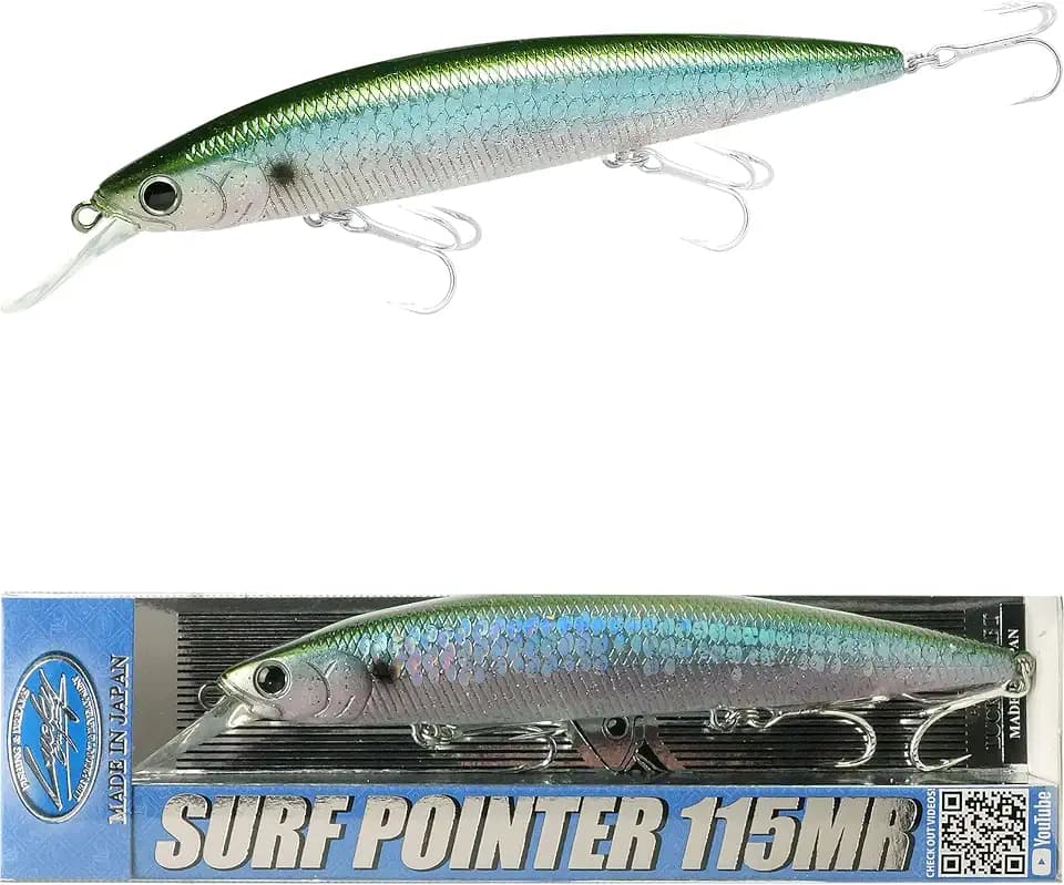 LUCKY CRAFT Surf Pointer 115MR Saltwater Fishing Lures for Halibut and Stripped Bass, Long Casting Jerkbait, Sinking Surf Fishing Gear, Fish Accessories for Tackle Box