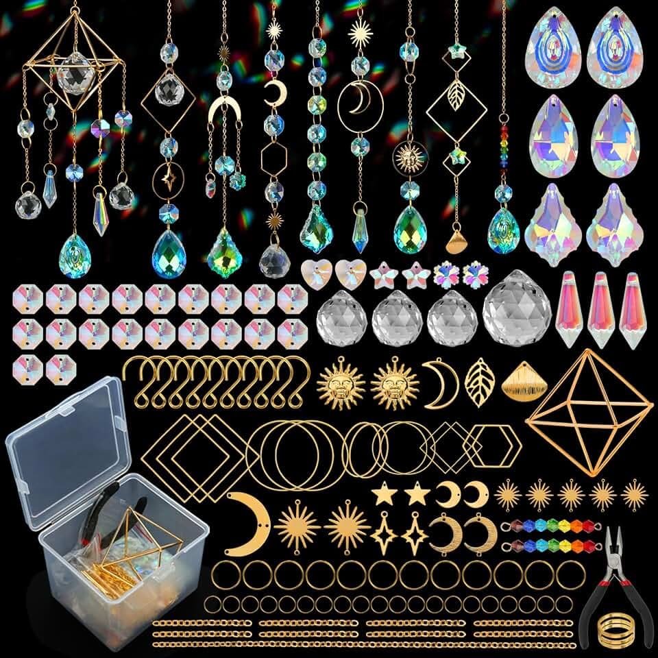 DIY Suncatchers, 400pcs Sun Catchers Supplies Kit Art and Crafts for Adults