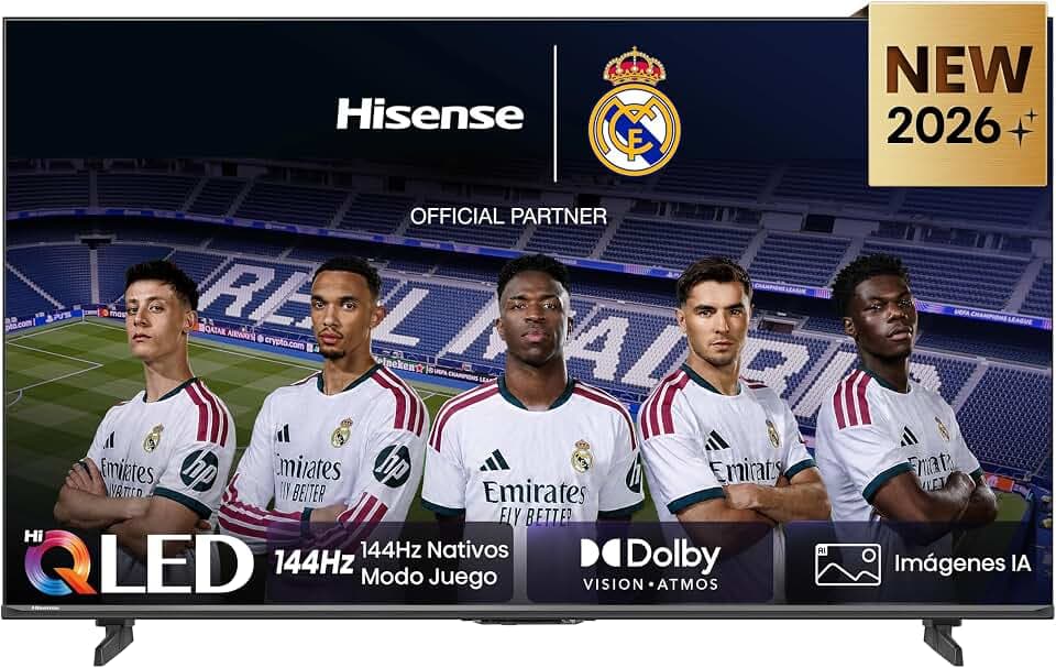 Hisense 55E7S Pro – QLED TV 55 Zoll (139 cm), 4K UHD, 144 Hz Nativ, Dolby Vision IQ & Atmos, HDMI 2.1, FreeSync Premium, Smart TV VIDAA U9.5, integrierte Alexa Sprachsteuerung, Modell 2026