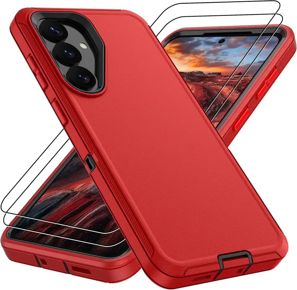 Pilaru for Samsung Galaxy S26 Plus Case : Samsung Galaxy S26 Plus Case with 2Pc Screen Protector,Shockproof/Dustproof/DropProof 14FT Military Grade Drop Protection Case for Galaxy S26 Plus -Red