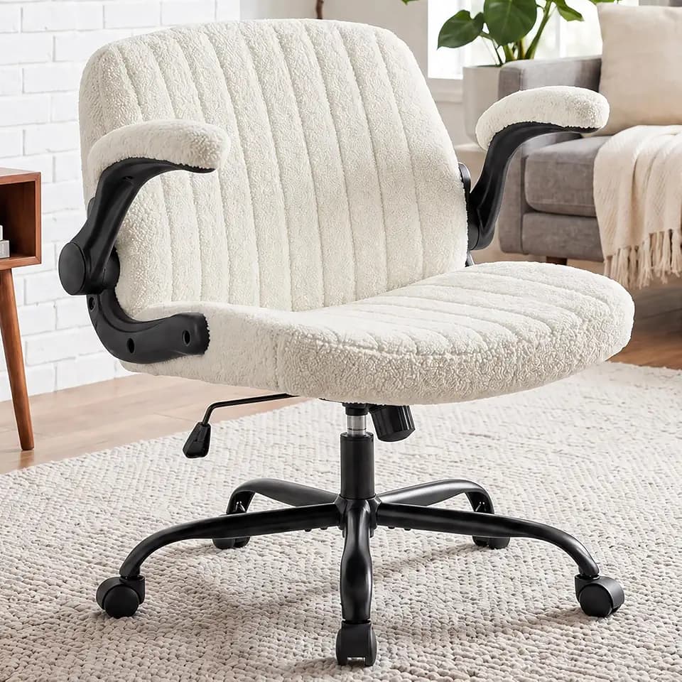 DUMOS Criss Cross Home Office Chair, Wide Cross Legged Desk Chair