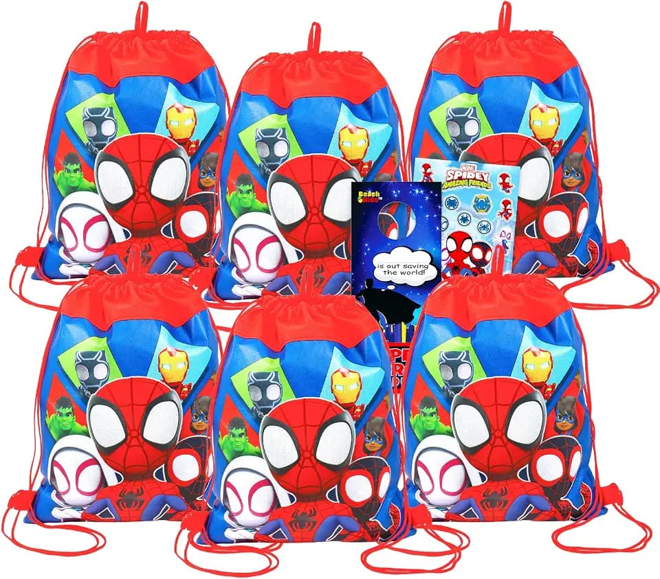 Spidey and Friends Gift Favor Bags for Kids - 6pk Return Gifts Bundle