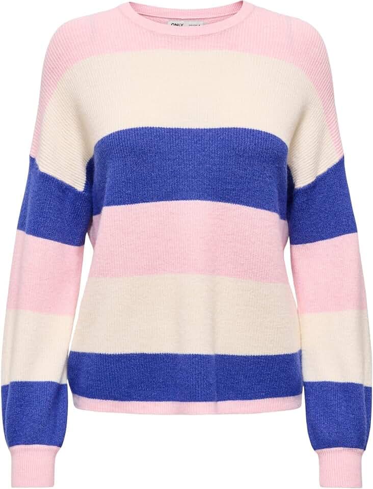 ONLY Damen Onlatia L/S Stripe Pullover KNT Noos Pullover (1er Pack)