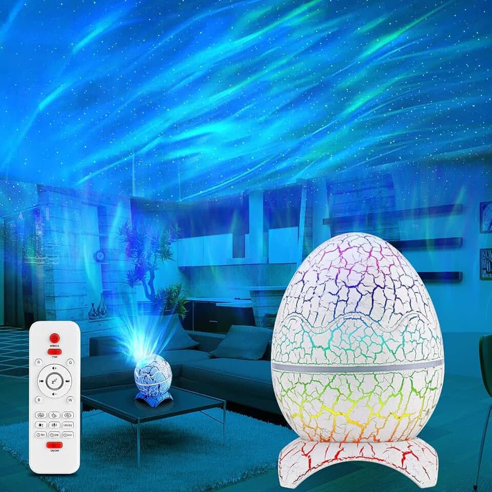 MILFECH LED Sternenhimmel Projektor, Galaxy Projektorlicht mit Bluetooth Lautsprecher, Nachtlicht Polarlicht mit Fernbedienung,19 Weiße Rauschen, Aurora-Effekten, Timing und Sternen