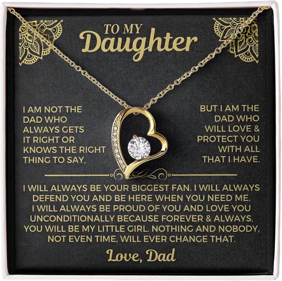I am the Dad who will love and protect you with all that I have Necklace for Daughter from Dad – Meaningful Gift for Birthday, Graduation, or Special Occasions
