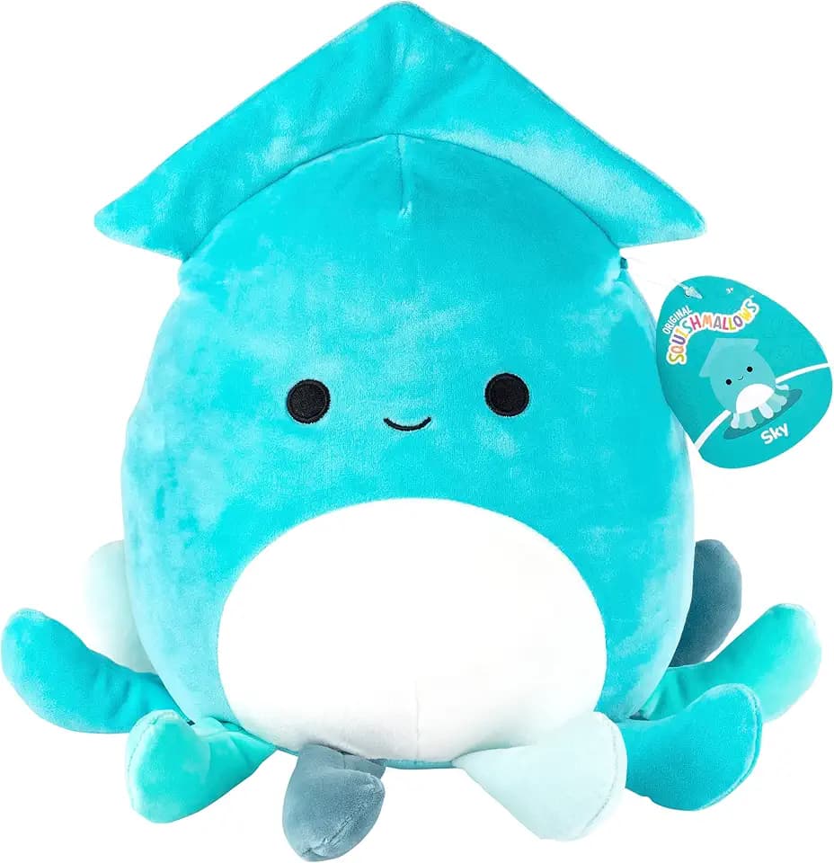 Squishmallows 10-Inch Sky Blue Squid Jazwares Plush Stuffed Animal Toy