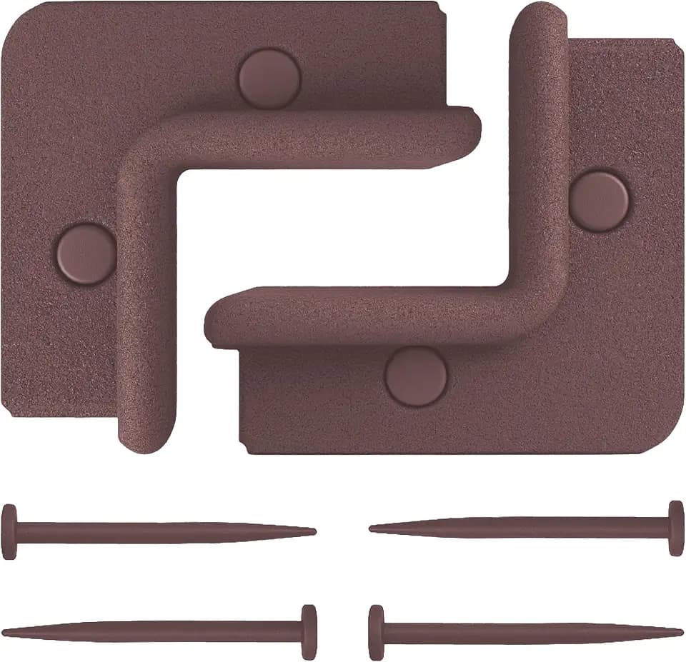 FlexiBorder 2 x 90 Grad Außenecke Braun – Gummierte Rasenkante – Gartenumrandung für Rasenflächen – Gehwege und Blumenbeete