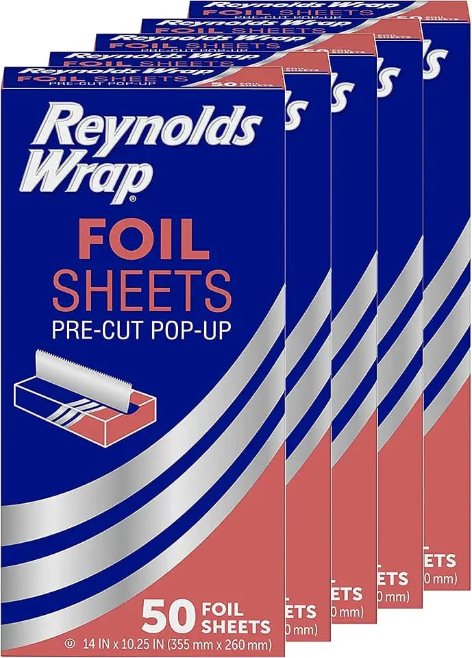 Reynolds Wrap Pop-Up Aluminum Foil Sheets, 50ct (Pack of 5), 250 Total