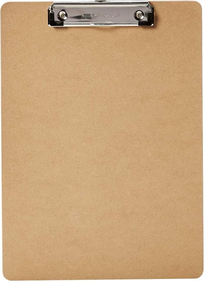 Amazon Basics Hartplatten-Klemmbrett - 6er-Packung, Braun