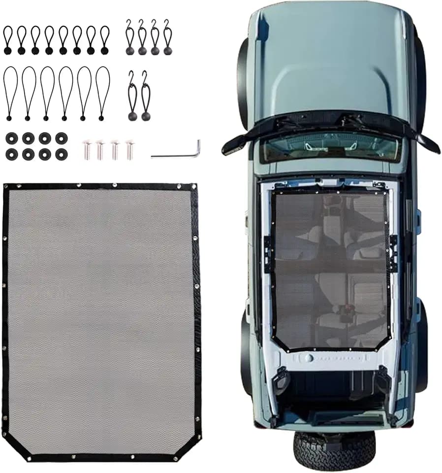 Sunshade for 2021-2026 Ford Bronco Bimini Top 4 Door Sun Shade Grey