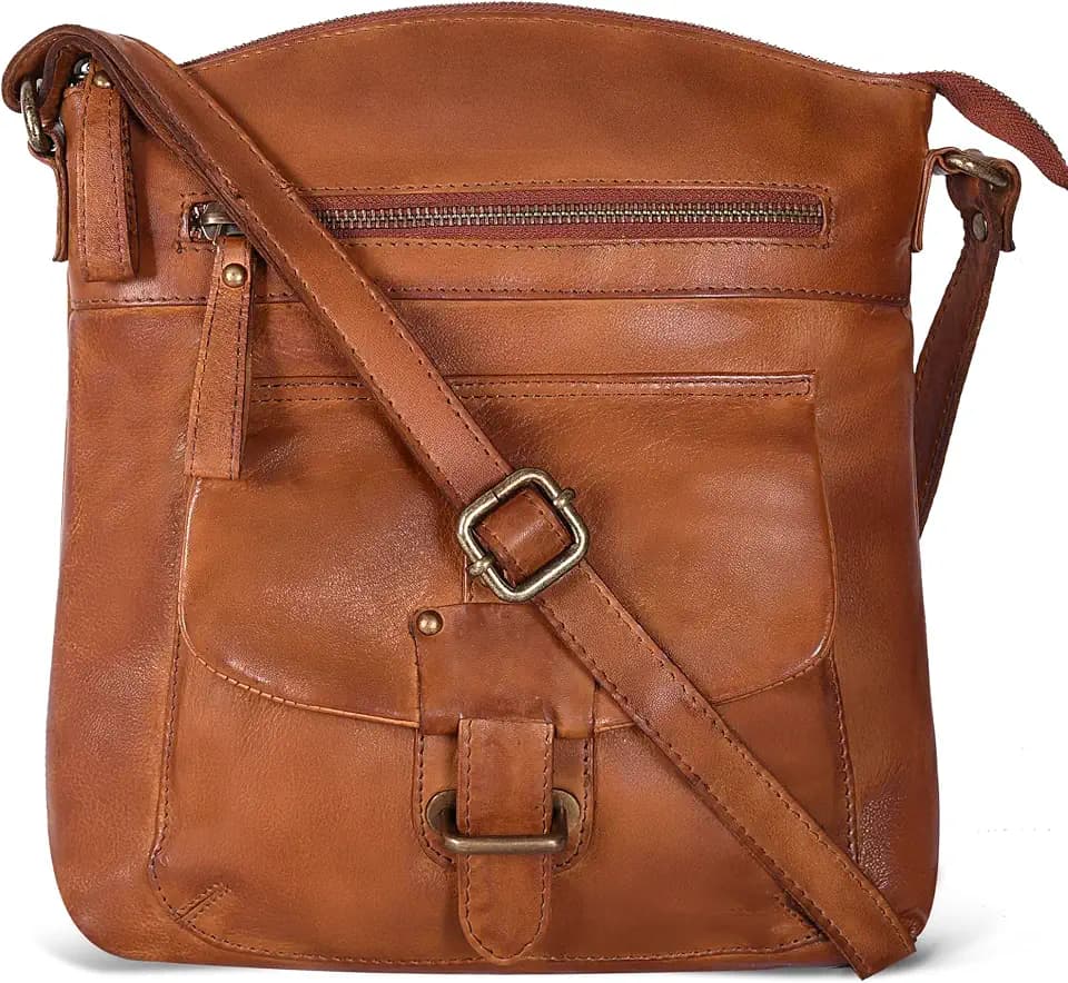 Genuine Leather Crossbody Bag For Women - Medium Cross Body Handbag Purse