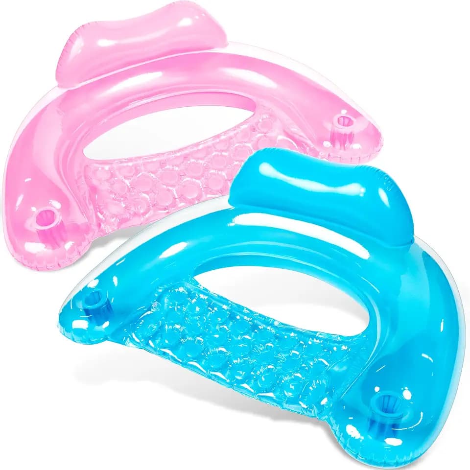 SLOOSH Inflatable Pool Floats Adult,2 Pack Pool Chairs with Cup Holders,X-Large Blow up Floats Chair,Hammock Noodle Mat for Relaxing Summer Water Fun Swimming Party Beach