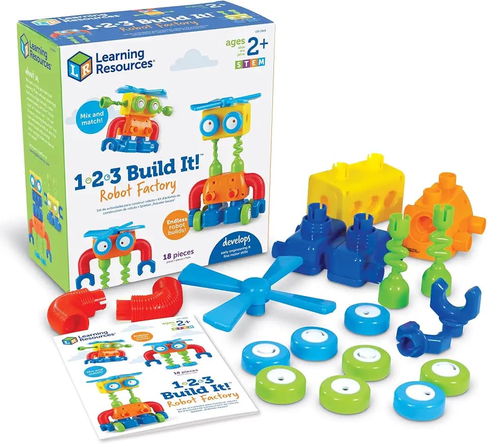 Learning Resources 1-2-3 Build It Robot Factory