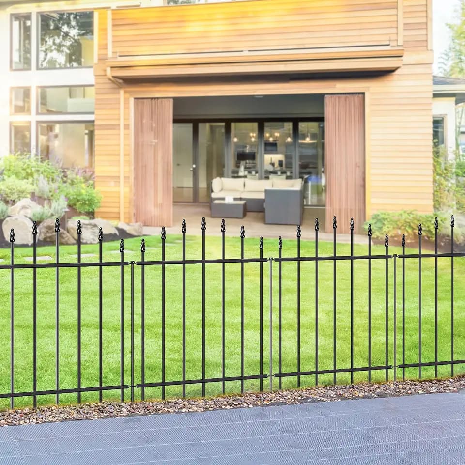 26” x 20’ No-Dig Metal Garden Fence with Stakes, Panels Fencing for Dogs