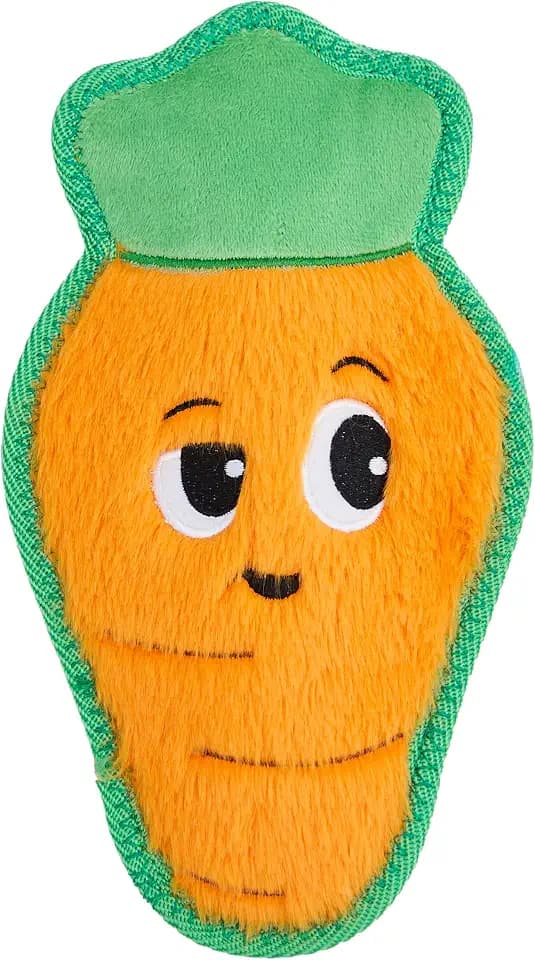 Outward Hound Tough Skinz Durable Chew Plush Squeaky Dog Toy, Carrot, 9.8"