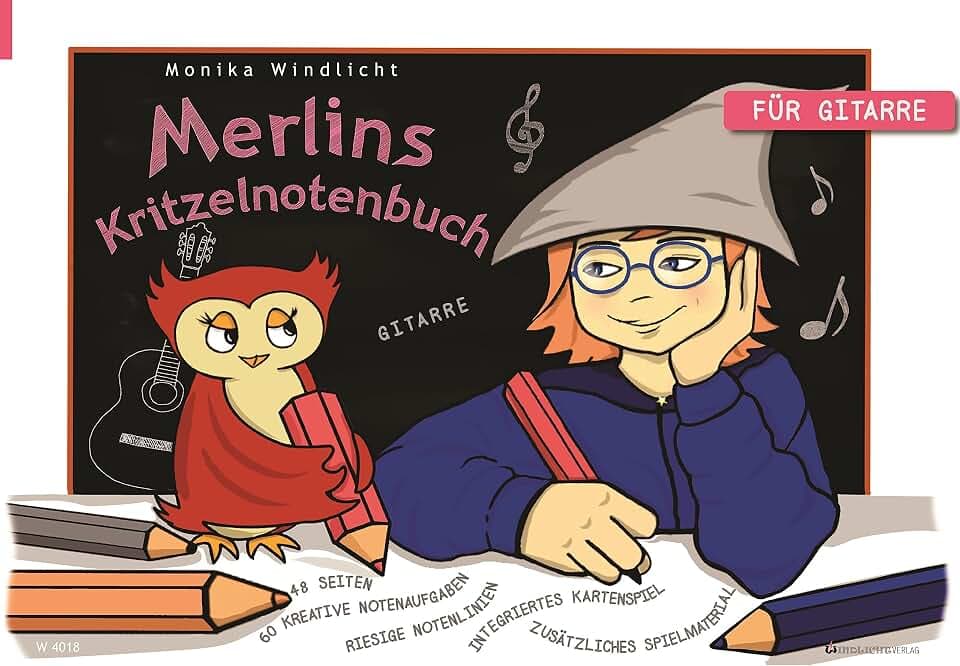 Merlins Kritzelnotenbuch: Noten schreiben - Noten lernen: für Gitarre