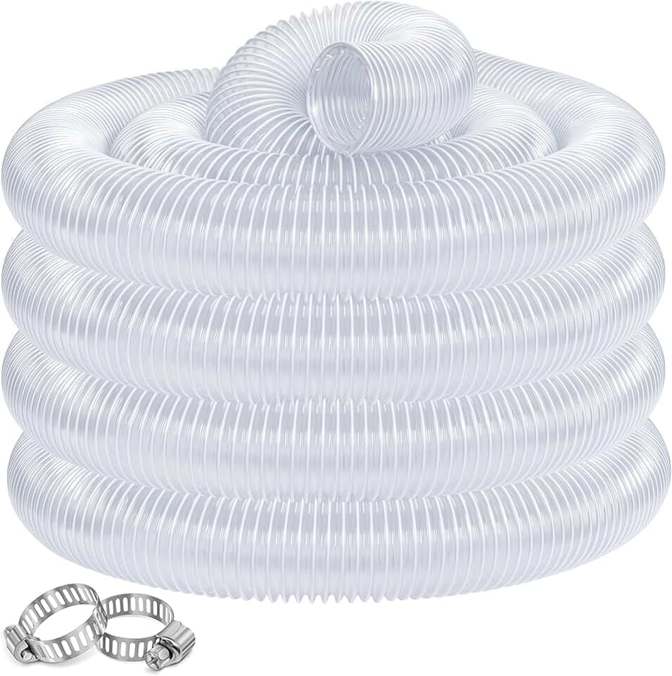 Dust Collection hose 2” 10ft Clear Flexible PVC Fume Carbon Steel Wire Pipe