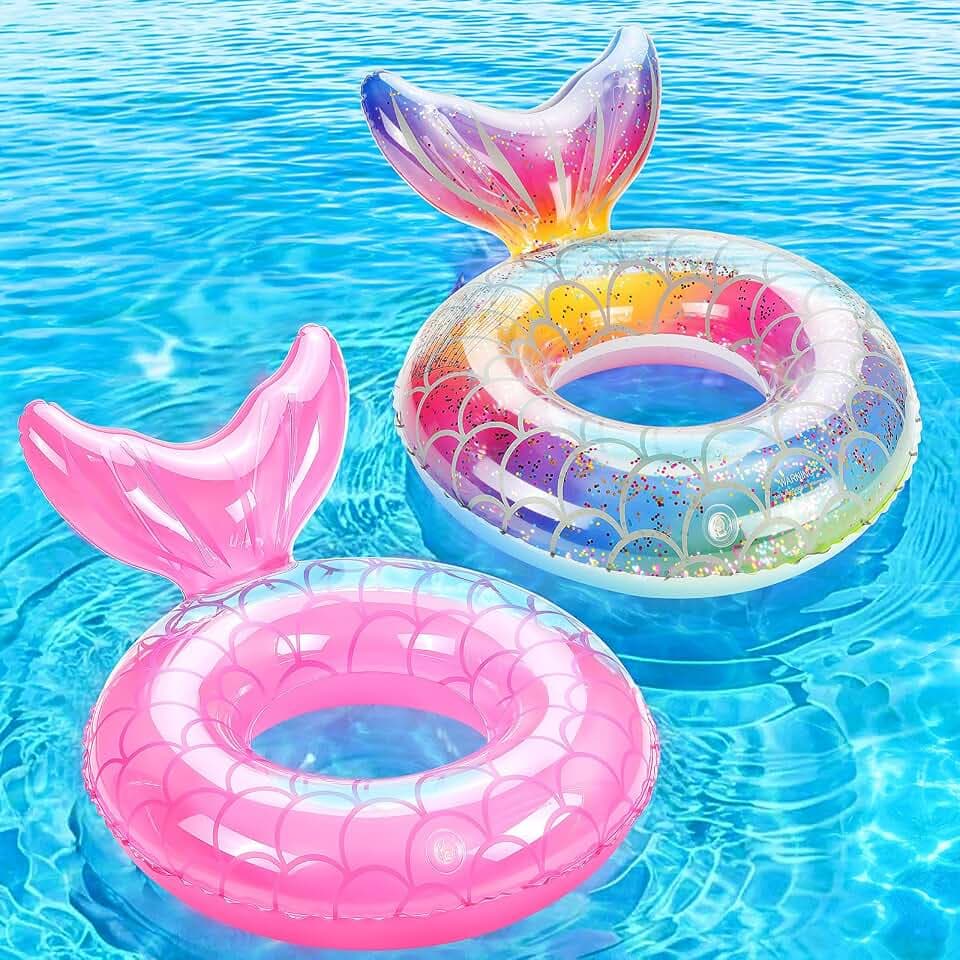 MoKo Pool Floats, Mermaid Inflatable Swim Tubes Floaties