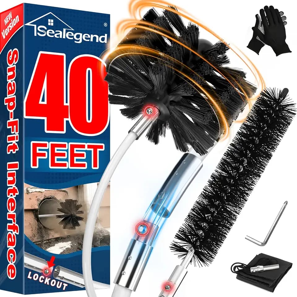 Sealegend 40Ft Dryer Vent Cleaner Kit Flexible Lint Remover