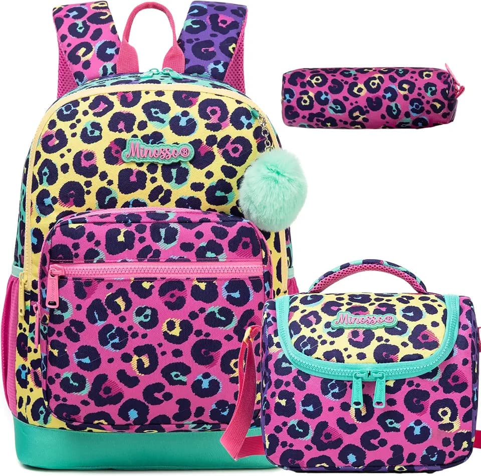 Backpack for School Girls Backpack with Lunch Box Backpacks for Girls 8-12 Travel Backpacks for Kids Bookbag Back to School Travel Daypacks