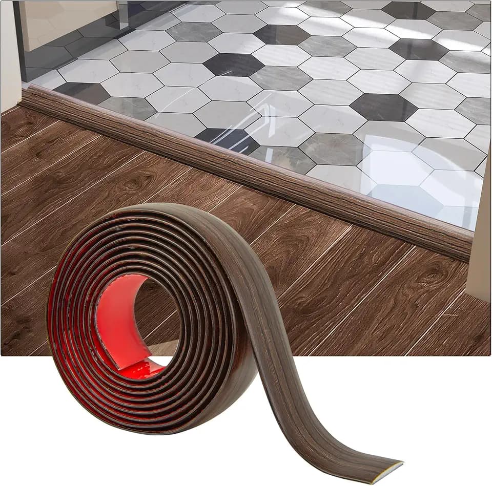Art3d 4 ft Flat Floor Transition Strip, Laminate Floor Divider, Brown