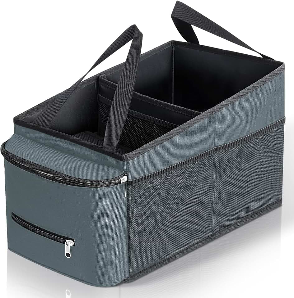 Cozary Autositz Organizer, Rücksitz, Dunkelgrau, für Familie und Alltag