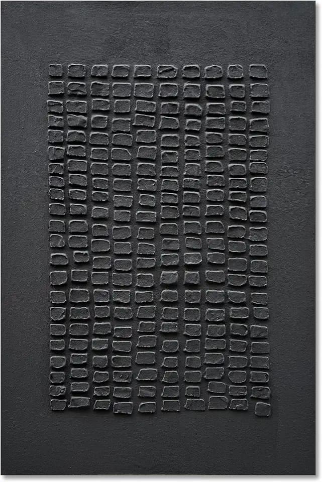 NANKAI Art Hand-painted 45x30 inches Black thick Texture Abstract art Oil painting Contemporary Minimalist style art living room office corridor wall decoration painting