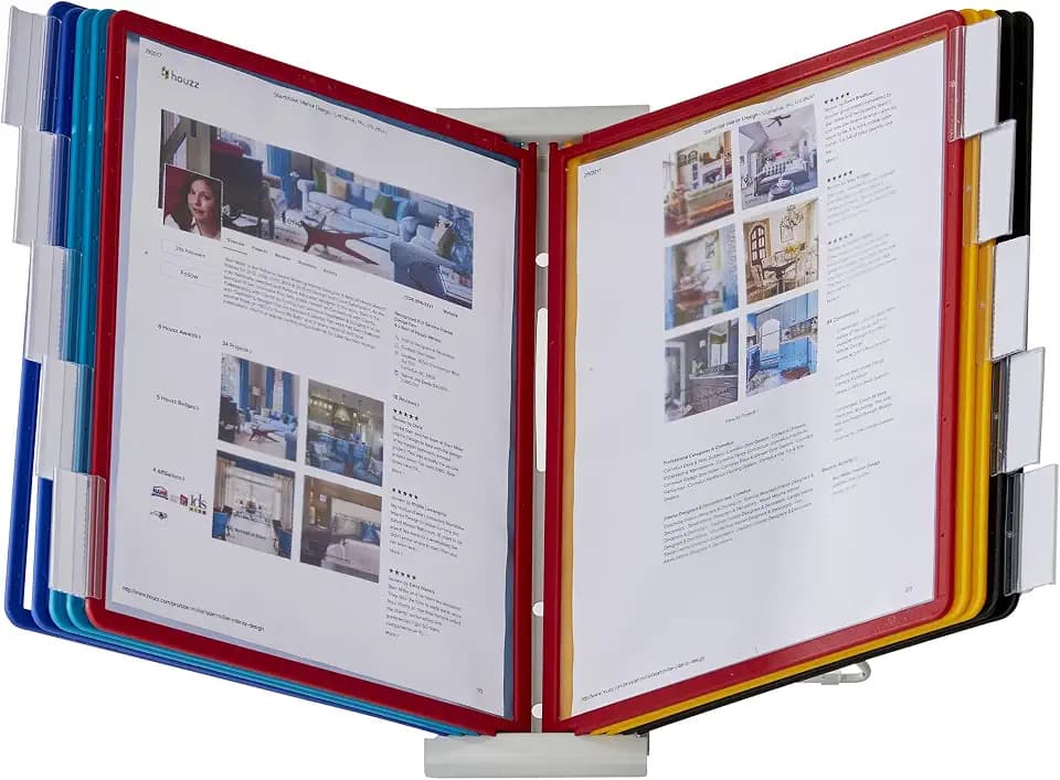 Durable Desktop Reference System, 10 Double-Sided Panels, Assorted Colors