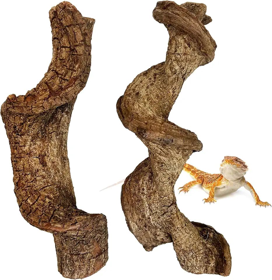 Reptile Climbing Decor 1.8-2.2" Thick Wood Branches Snake Habitat Decorations Terrarium Wooden Tree Trunk Ornament for Bearded Dragon Lizard Geckos Chameleon Frog (11.8 inches)