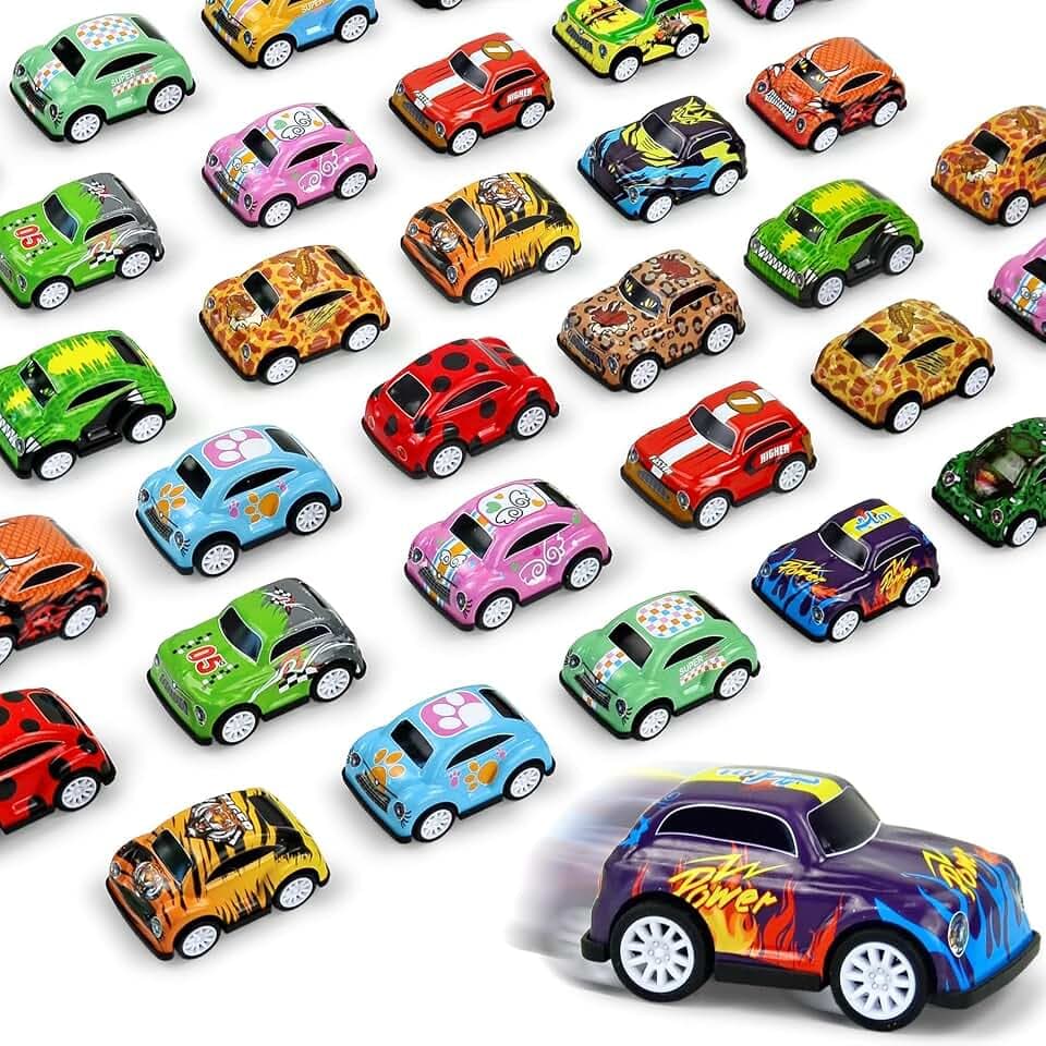 Vileafy 30 Mini Pull Back Cars for Kids Classroom Treasure Box Prizes