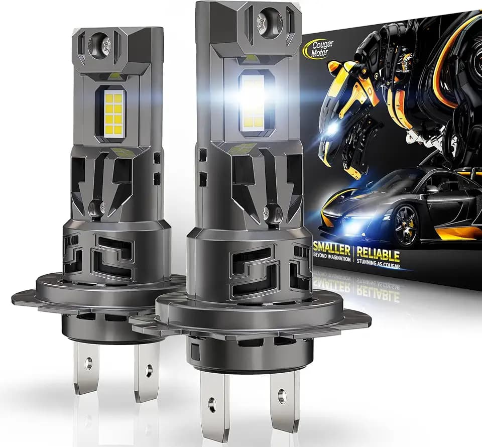 Cougar Motor H7 Bulb, H7 Fog Bulb No Adapter Required 6500K White Light with Fan In Line Off-Road Use or Fog, Plug N Play, Pack of 2