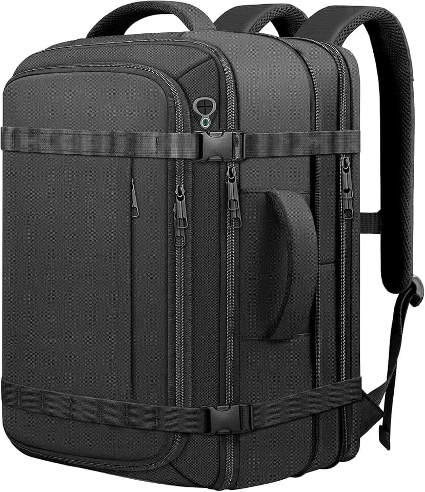 Travel Backpack with LifetimeWarranty,Expandable Carry on Backpack,Black