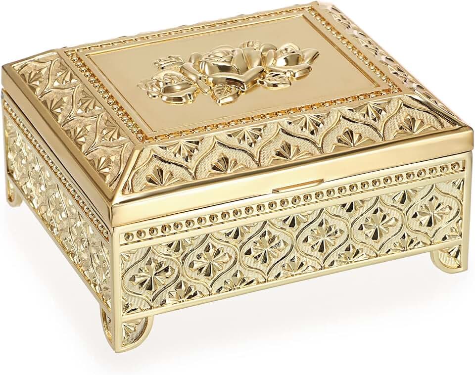 SUMTree Vintage Schmuckkästchen Schmuckbox aus Zinklegierung mit Deckel