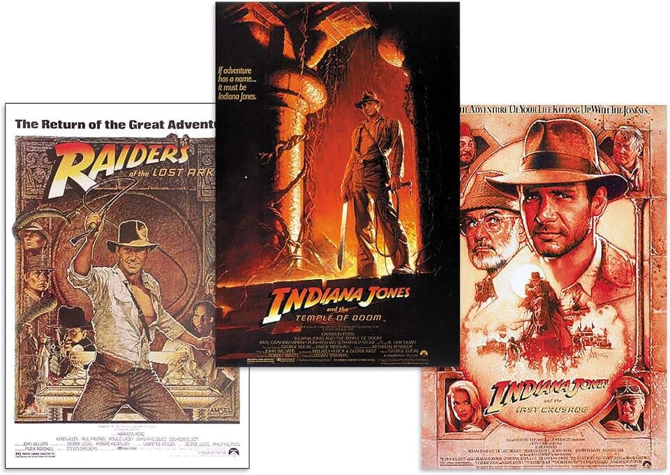 Close Up Indiana Jones Poster 3-er Set Filmplakate (68,5cm x 101,5cm)