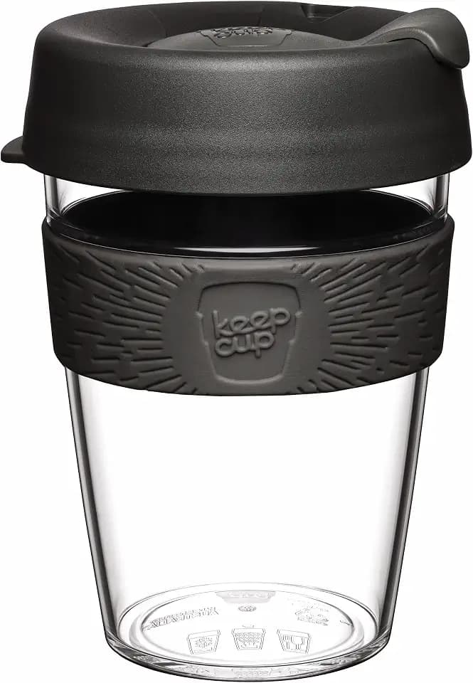 KeepCup Originelle, leichte wiederverwendbare Kaffeetasse aus Kunststoff mit spritzwassergeschütztem Trinkdeckel, 12oz / 340 ml, Nitro
