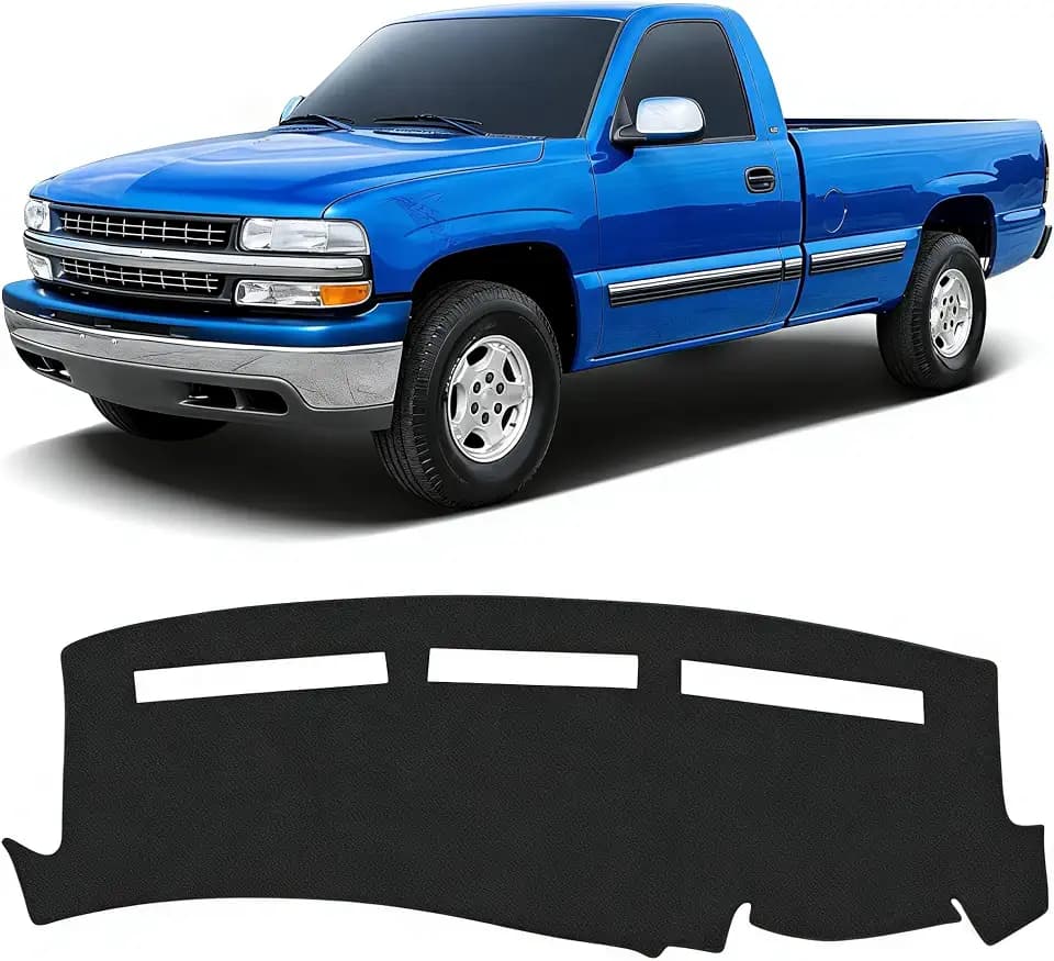 KUST Black Dash Cover Compatible with 1999-2006 Chevy Chevrolet Silverado/GMC Sierra 1500 2500 3500HD, 2000-2006 GMC Yukon/Yukon XL/Chevy Suburban, Tahoe, Avalanche Accessories for Silverado