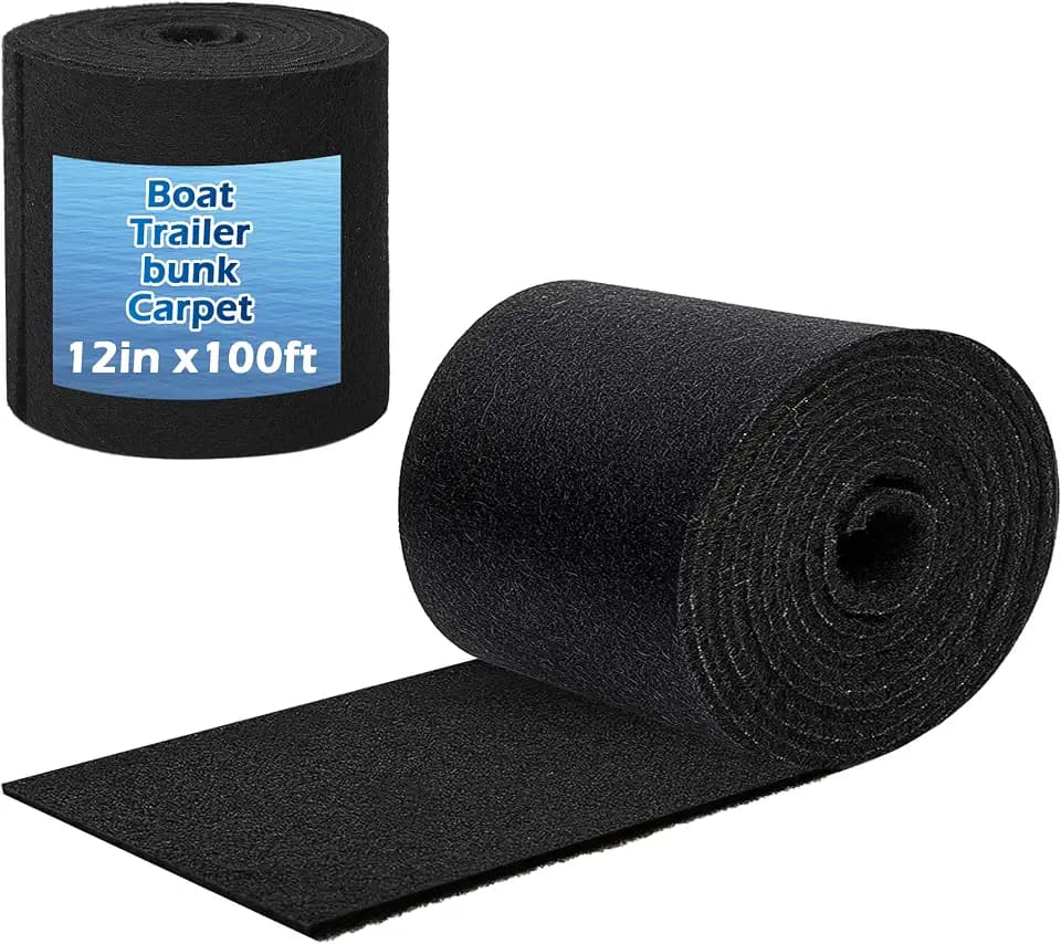 PROLEE Boat Trailer Bunk Carpet 25oz Extra Thick,100ft x 12in Marine Trailer Bunk Carpets, Marine Carpet, Boat Carpet Waterproof, Trailer Bunk Padding for Boats, Jet Ski, 5/16 Inch