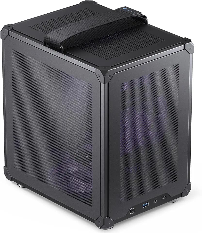JONSBO C6 Handle Black Mini MATX Mesh Case,Simple Compact Desktop Micro ATX Chassis,Upper Cover/Side Panel Tool-Free Open pc case, ATX Power Bite (L185mm Max.),Support 75mm CPU Cooler,GPU200-255mm