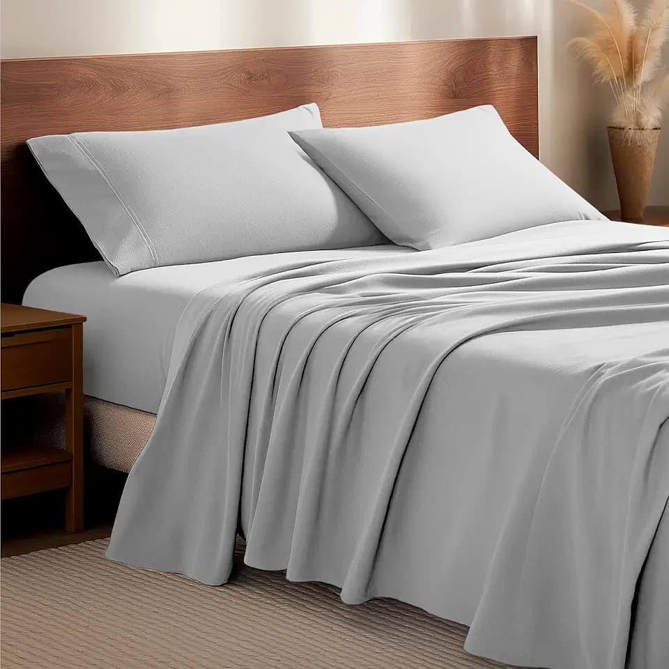 Bare Home Twin XL Flannel Sheet Set 100% Cotton (Twin XL, Cloud Grey)