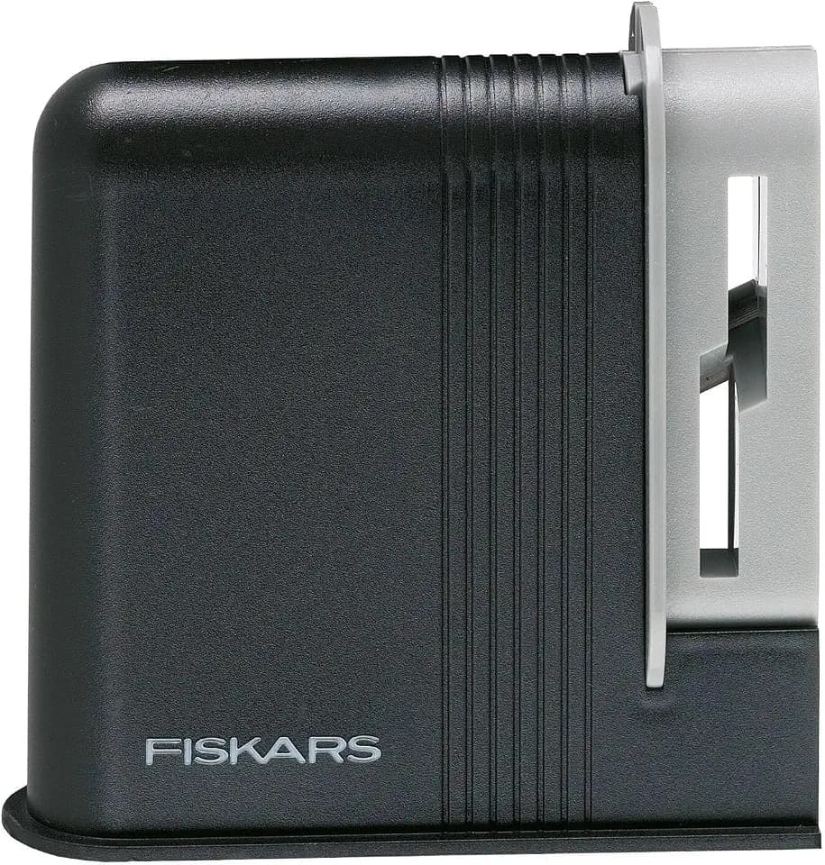 Fiskars Scherenschärfer, Für Rechtshänderscheren, Keramik-Schleifköpfe/Kunststoff-Gehäuse, Schwarz/Grau, Clip-Sharp 1000812