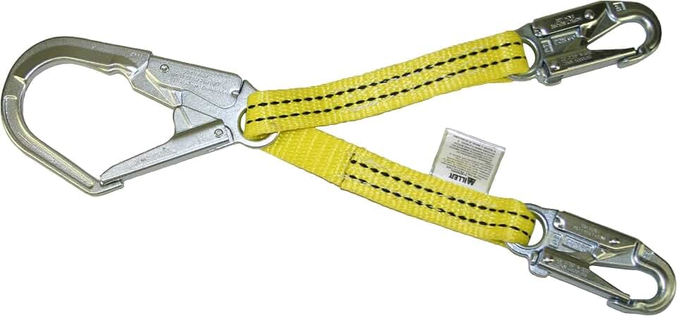 Miller Titan 27-Inch Web Positioning Assembly with Two Locking Snap Hooks and One Large Locking Rebar Hook, Yellow (T8221W-Z7/27INYL)