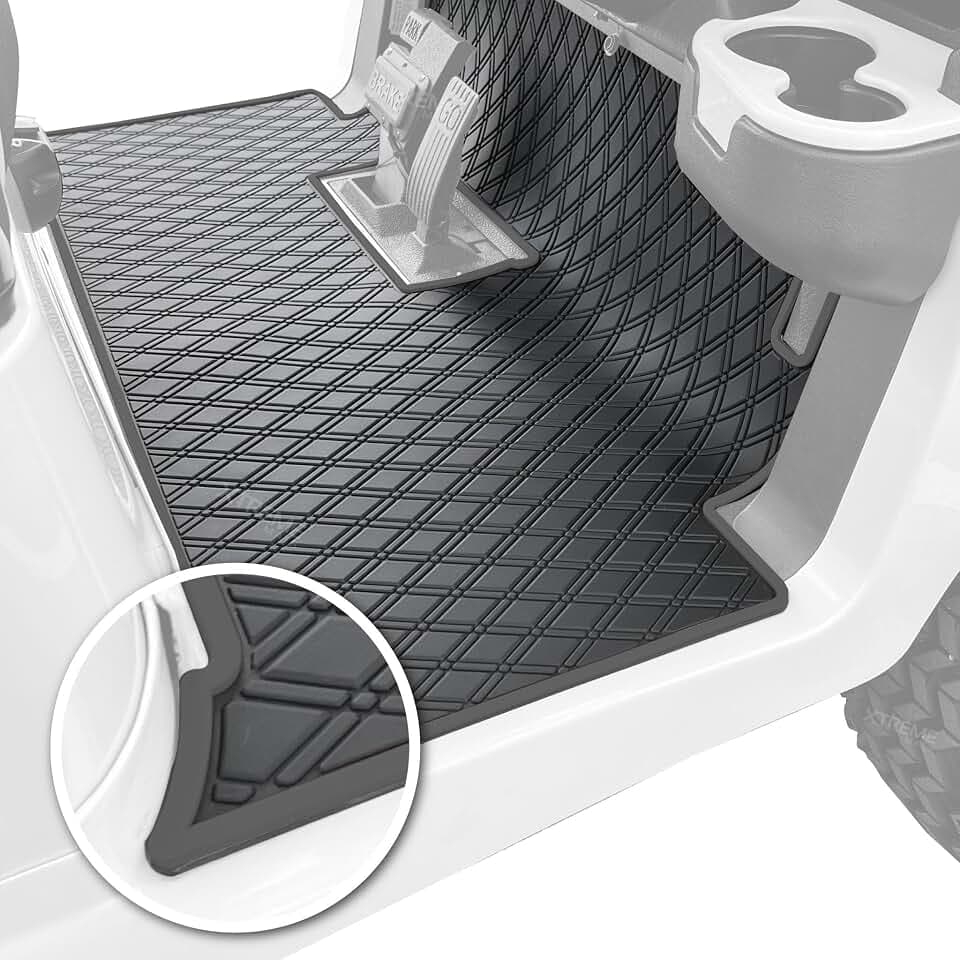 Xtreme Golf Cart Floor Mat Fits Club Car Precedent Onward Tempo -All Black