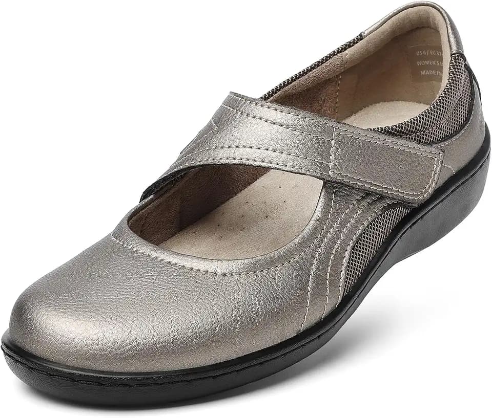 Oviaric Women's Classic Comfort Mary Jane Flats Fashion Casual Dress Shoes Cute Closed Toe Slip On Lightweight Breathable Walking Shoes