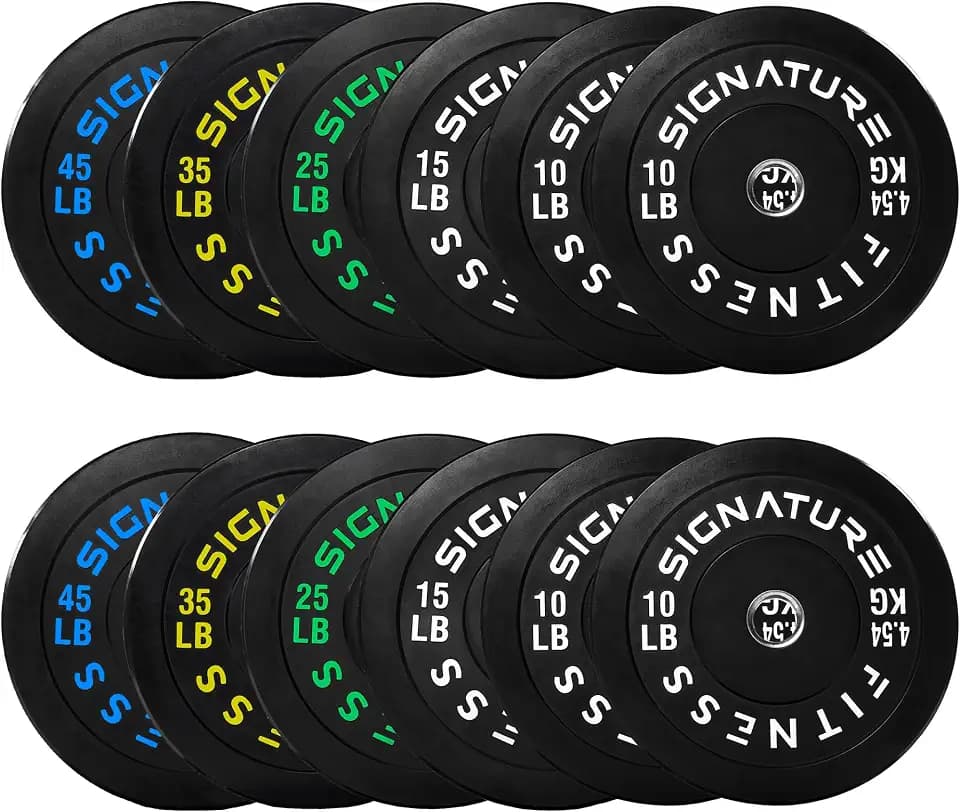 Fitvids 2-Inch Olympic Rubber Weight Plates Sets, Bumper Plates Set with Barbell for Strength Training, 280 Lbs Set, Colored