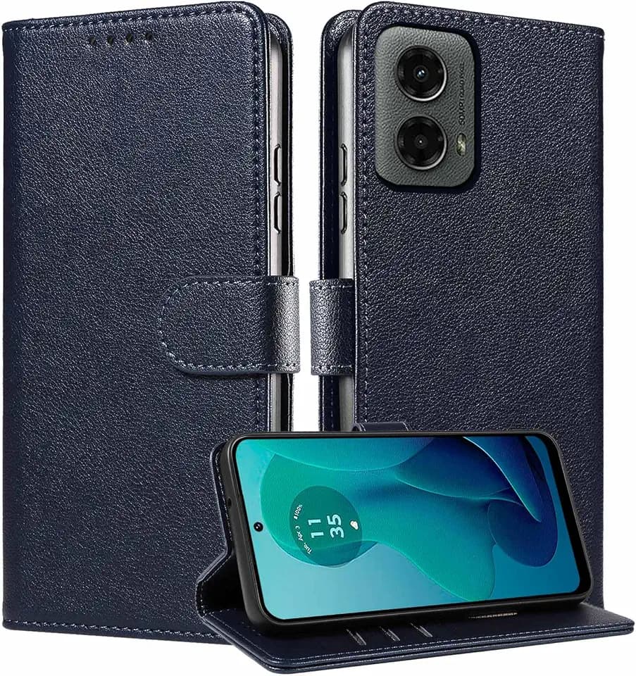 for Moto G 5G 2024/Play 5G 2024 Case Wallet RFID Blocking (Blue)
